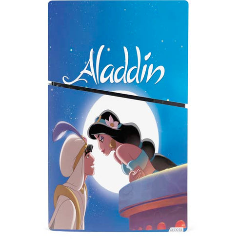 Disney Aladdin and Princess Jasmine Kiss PS5 Slim Digital Edition Bundle Skin
