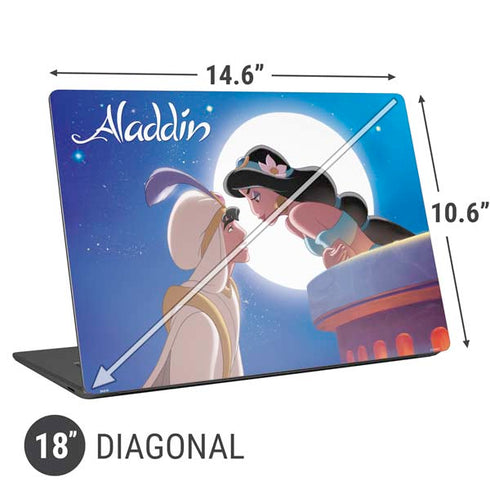 Disney Aladdin and Princess Jasmine Kiss Universal Laptop 18in (14.6 x 10.6in) Skin