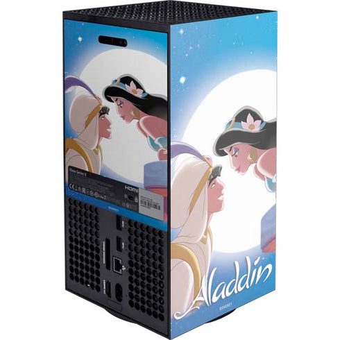 Disney Aladdin and Princess Jasmine Kiss Xbox Series X Console Skin