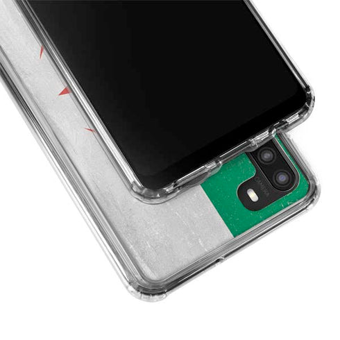 Algeria Flag Distressed Galaxy A21 Clear Case