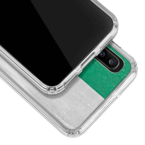 Algeria Flag Distressed Galaxy A30 Clear Case