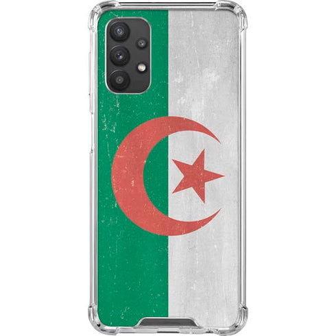 Algeria Flag Distressed Galaxy A32 5G Clear Case