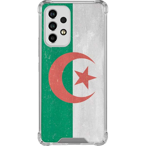 Algeria Flag Distressed Galaxy A53 5G Clear Case
