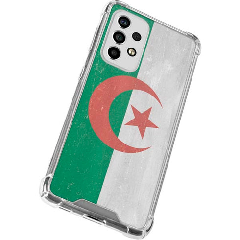 Algeria Flag Distressed Galaxy A53 5G Clear Case