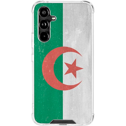 Algeria Flag Distressed Galaxy A54 5G Clear Case