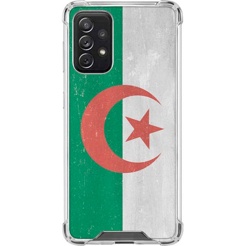 Algeria Flag Distressed Galaxy A72 5G Clear Case