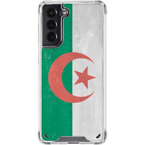 Algeria Flag Distressed Galaxy S21 5G Clear Case
