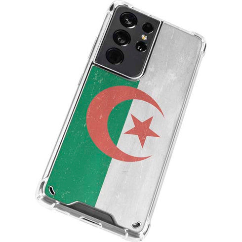 Algeria Flag Distressed Galaxy S21 Ultra 5G Clear Case