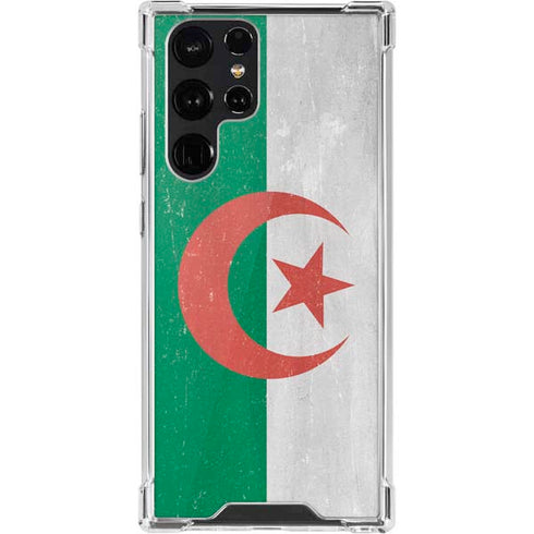 Algeria Flag Distressed Galaxy S22 Ultra Clear Case