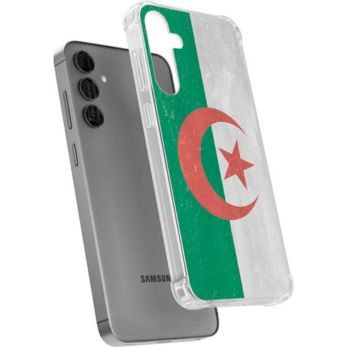 Algeria Flag Distressed Galaxy S24 Plus Clear Case