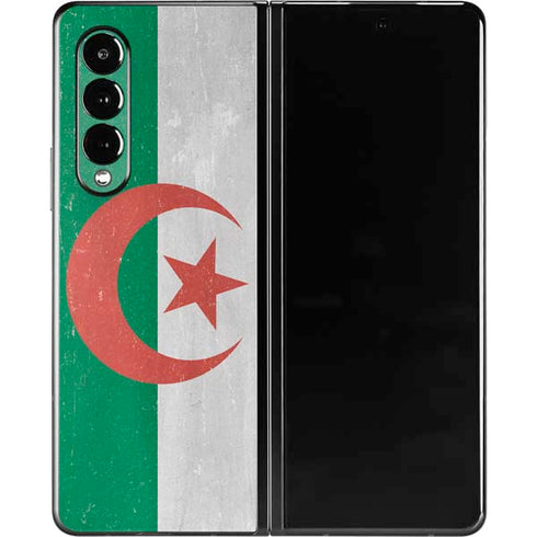 Algeria Flag Distressed Galaxy Z Fold3 5G Skin