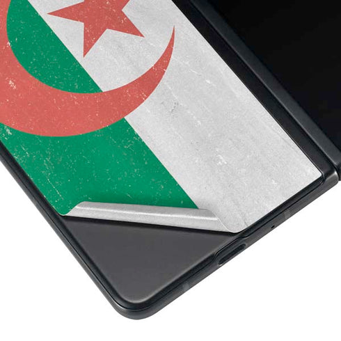 Algeria Flag Distressed Galaxy Z Fold3 5G Skin