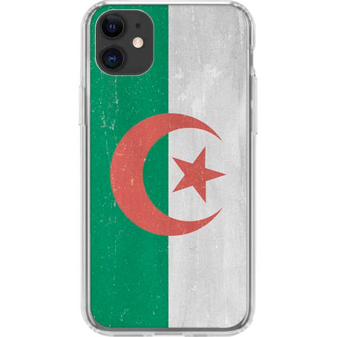 Algeria Flag Distressed iPhone 11 Clear Case