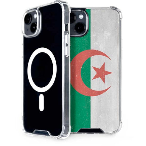 Algeria Flag Distressed iPhone 15 MagSafe Case