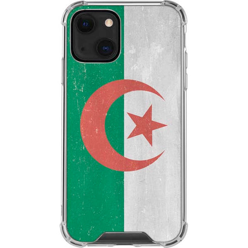 Algeria Flag Distressed iPhone 15 Plus Clear Case