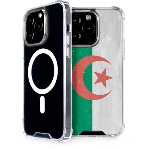 Algeria Flag Distressed iPhone 15 Pro MagSafe Case