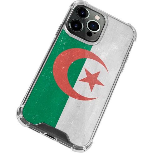 Algeria Flag Distressed iPhone 15 Pro Max Clear Case