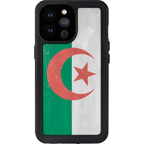 Algeria Flag Distressed iPhone 14 Pro Max Waterproof Case
