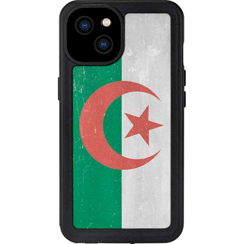 Algeria Flag Distressed iPhone 15 Plus Waterproof Case
