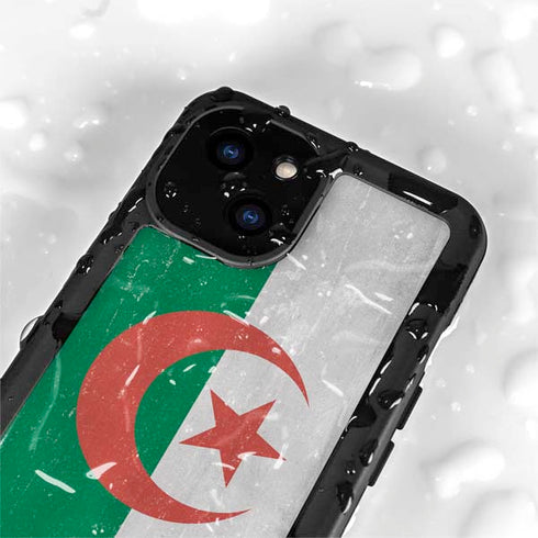 Algeria Flag Distressed iPhone 15 Plus Waterproof Case
