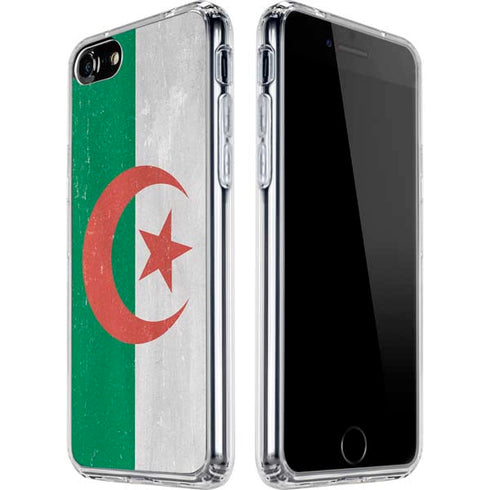 Algeria Flag Distressed iPhone SE (2nd & 3rd Gen) Clear Case