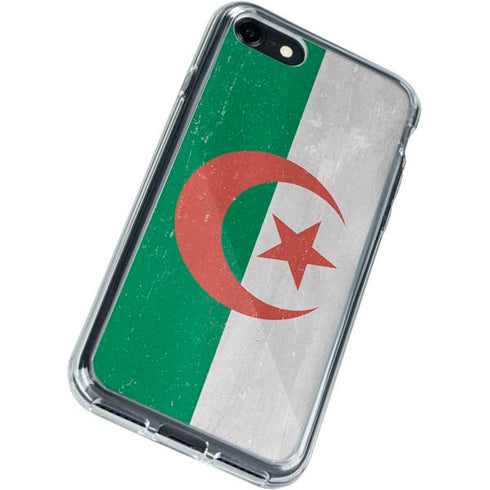 Algeria Flag Distressed iPhone SE (2nd & 3rd Gen) Clear Case