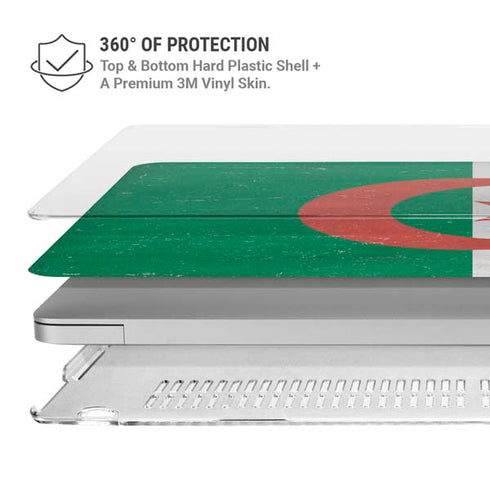 Algeria Flag Distressed MacBook Pro 13in (2020) Case plus Skin