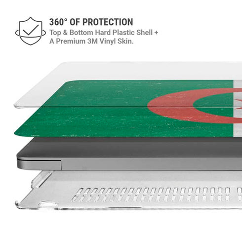 Algeria Flag Distressed MacBook Pro 16in (2021-25) Case plus Skin