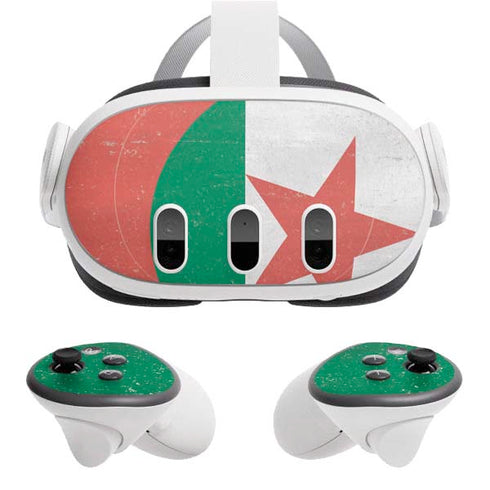 Algeria Flag Distressed Meta Quest 3 Skin