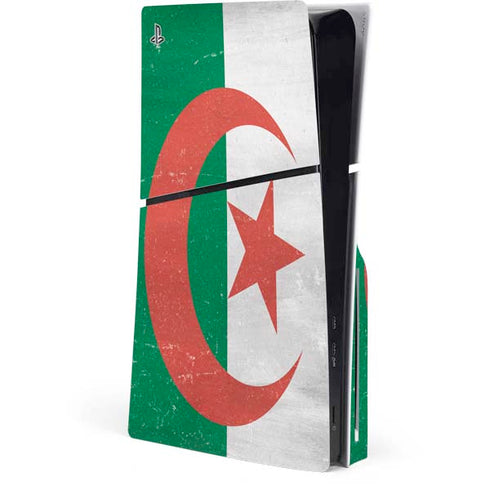 Algeria Flag Distressed PS5 Slim Disk Console Skin