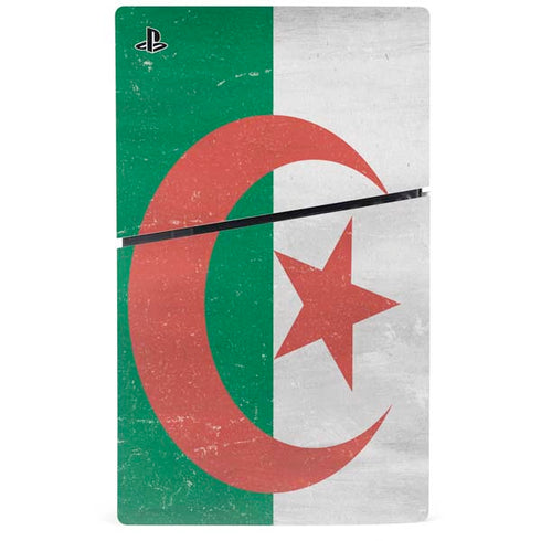 Algeria Flag Distressed PS5 Slim Disk Console Skin