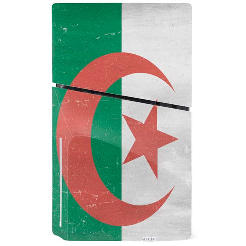 Algeria Flag Distressed PS5 Slim Disk Console Skin