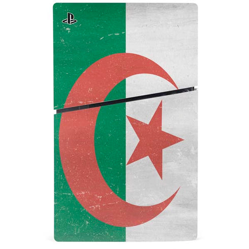 Algeria Flag Distressed PS5 Slim Digital Edition Bundle Skin
