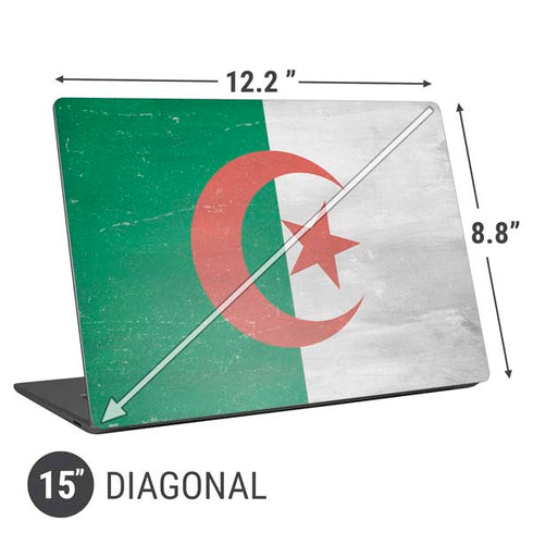 Algeria Flag Distressed Universal Laptop 15in (12.2 x 8.8in) Skin