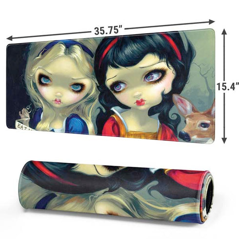 Alice & Snow Fairy Tail with Cat and Raccoon by Jasmine Becket-Griffith Gaming Mouse Pad