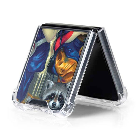 Alice & Snow Fairy Tail with Cat and Raccoon by Jasmine Becket-Griffith Galaxy Z Flip5 5G Clear Case