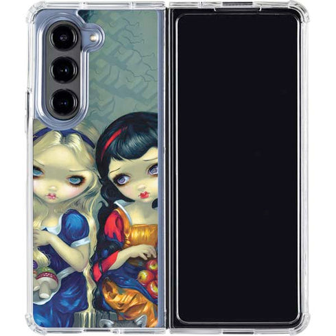 Alice & Snow Fairy Tail with Cat and Raccoon by Jasmine Becket-Griffith Galaxy Z Fold5 5G Clear Case