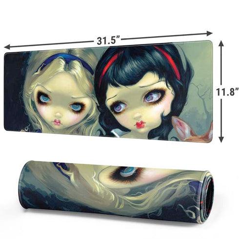 Alice & Snow Fairy Tail with Cat and Raccoon by Jasmine Becket-Griffith Gaming Mouse Pad