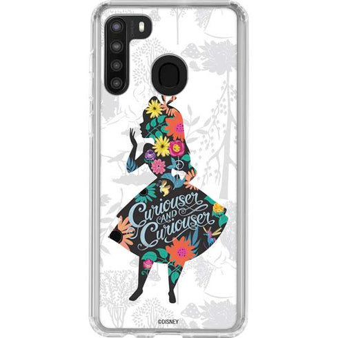 Disney Alice in Wonderland (animated) Silhouette Curiouser and Curiouser Galaxy A21 Clear Case