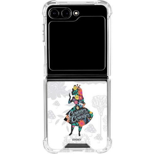 Disney Alice in Wonderland (animated) Silhouette Curiouser and Curiouser Galaxy Z Flip5 5G Clear Case