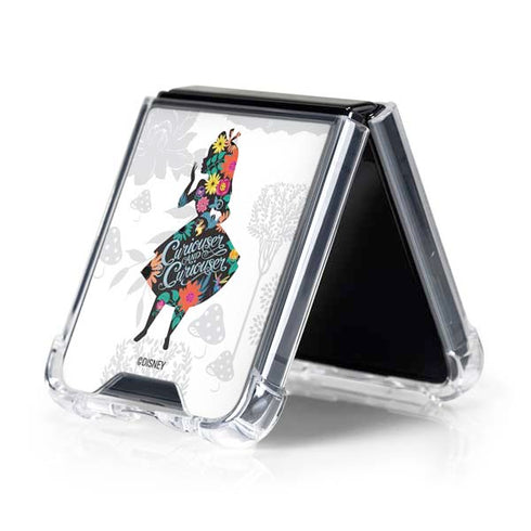 Disney Alice in Wonderland (animated) Silhouette Curiouser and Curiouser Galaxy Z Flip5 5G Clear Case