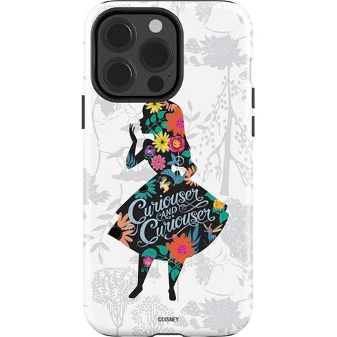Disney Alice in Wonderland (animated) Silhouette Curiouser and Curiouser iPhone 15 Pro Impact Case
