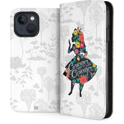 Disney Alice in Wonderland (animated) Silhouette Curiouser and Curiouser iPhone 15 Plus Folio Case