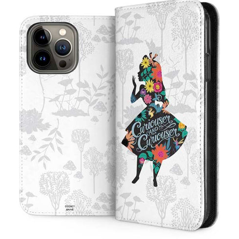Disney Alice in Wonderland (animated) Silhouette Curiouser and Curiouser iPhone 15 Pro Max Folio Case