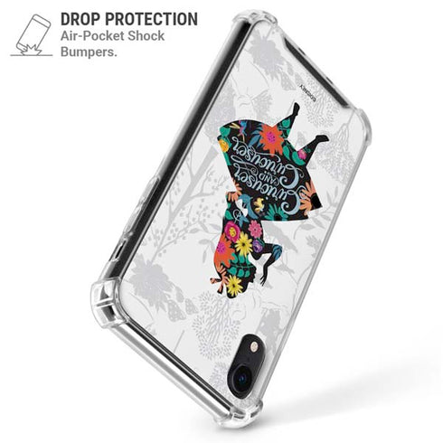Disney Alice in Wonderland (animated) Silhouette Curiouser and Curiouser iPhone XR Clear Case