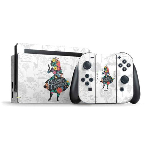 Disney Alice in Wonderland (animated) Silhouette Curiouser and Curiouser Nintendo Switch Bundle Skin
