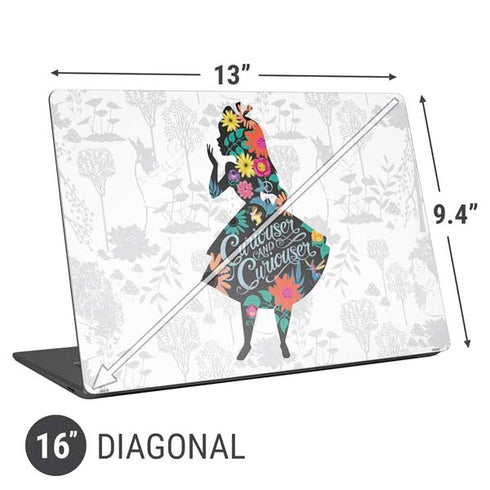 Disney Alice in Wonderland (animated) Silhouette Curiouser and Curiouser Universal Laptop 16in (13 x 9.4in) Skin