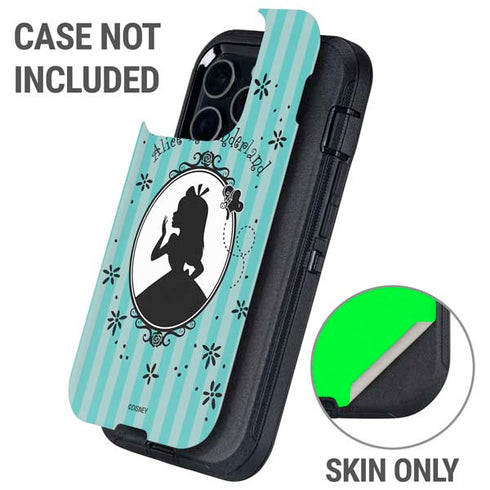 Disney Alice in Wonderland (animated) Silhouette in the Mirror Otterbox Defender iPhone Skin