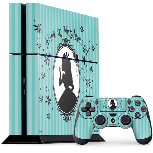 Disney Alice in Wonderland (animated) Silhouette in the Mirror PS4 Console and Controller Bundle Skin