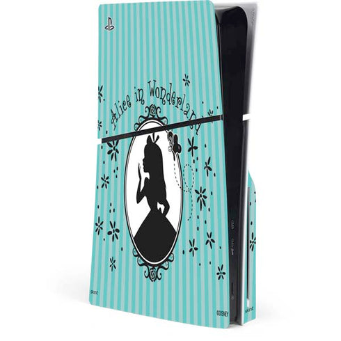 Disney Alice in Wonderland (animated) Silhouette in the Mirror PS5 Slim Disk Console Skin